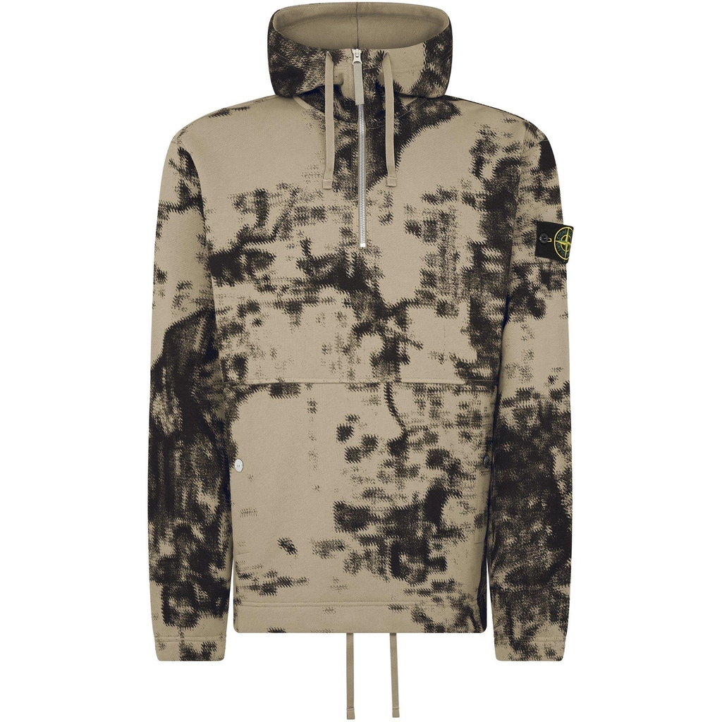 Stone Island Camouflage Half Zip Sweatshirt - Tortora V0092